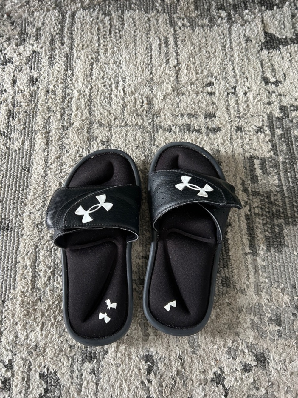 Under Armour Black Kids' Slide Sandals with White Logo